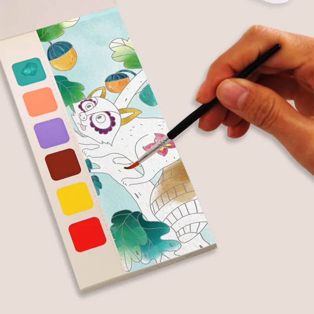 BRUSH & SPLASH WATERCOLOR DOODLE COLORING BOOKS