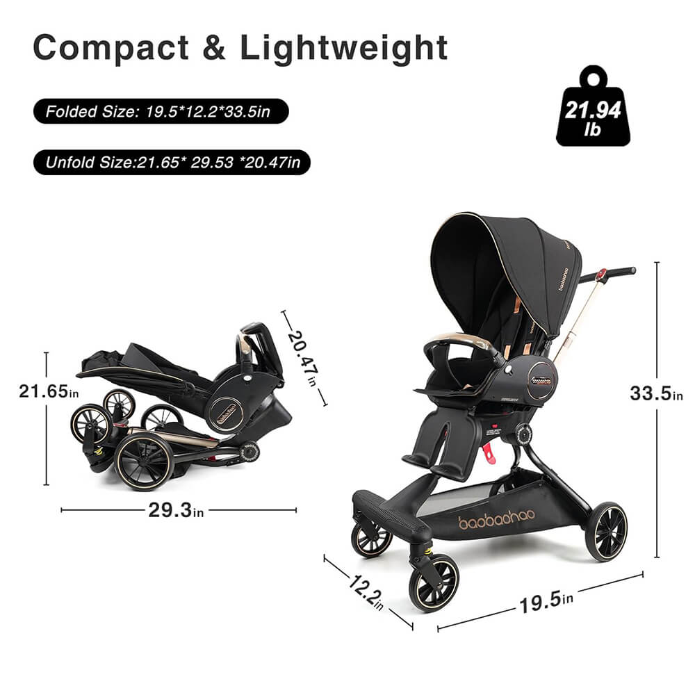 BAOBAOHAO LUXURY MULTI FUNCTION LIGHT WEIGHT BABY STROLLER