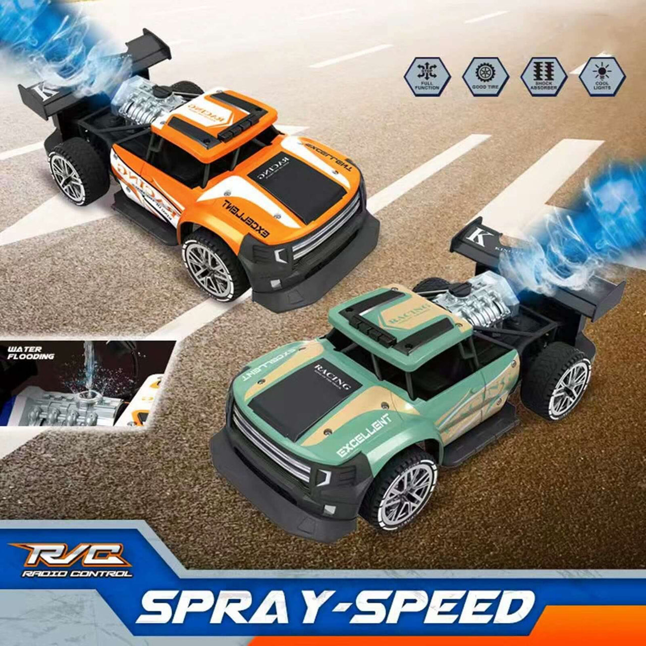 RC DRIFT RACING CAR WITH SPRAY