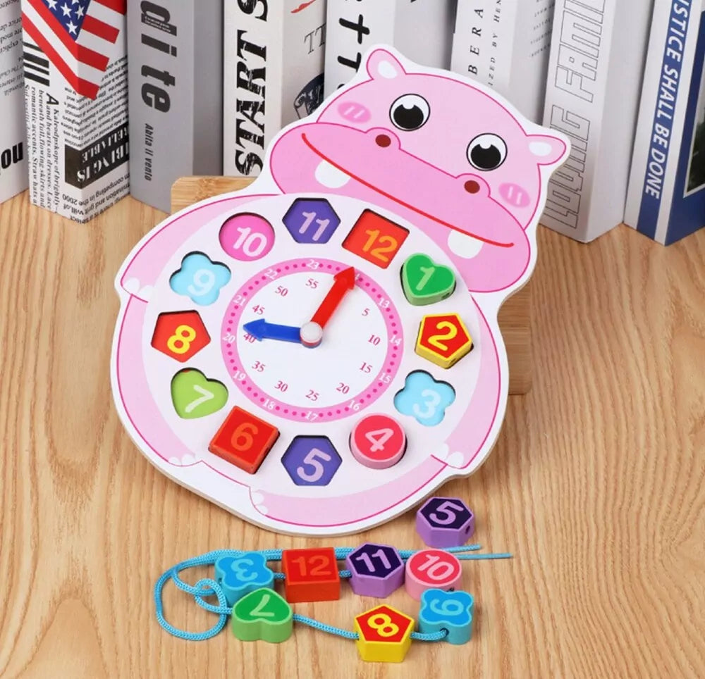 ANIMAL BEAD WOODEN CLOCK