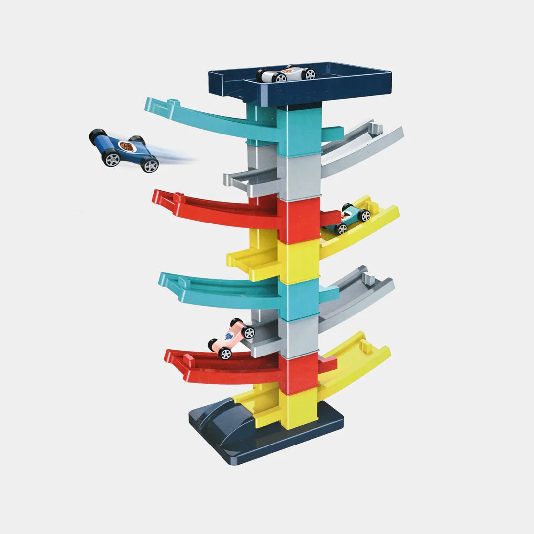 THE GLIDING RAIL CAR 6-LAYER TRACK BUILDING BLOCK TOY