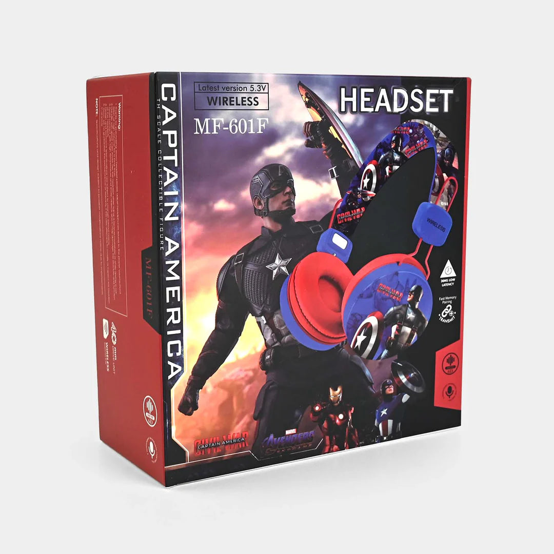 CAPTAIN AMERICA WIRELESS HEADPHONE SET FOR KIDS