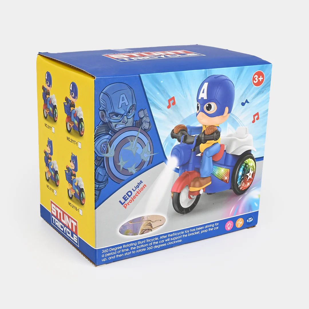 SPIN ELECTRIC TRICYCLE TOY WITH LIGHTS & MUSIC