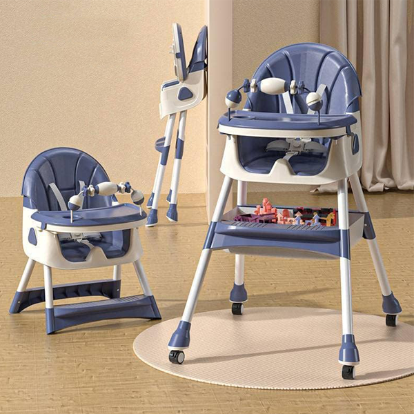 5 IN 1 BABY HIGH CHAIR BOSSTER SEAT FOLDABLE WITH HEIGHT ADJUSTABLE