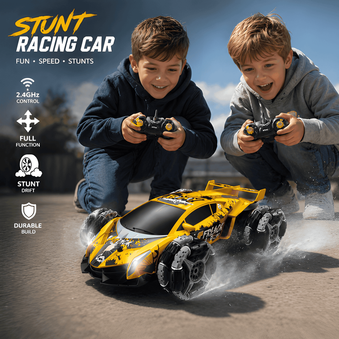 RC STUNT RACING CAR 2.4GHZ FOR KIDS