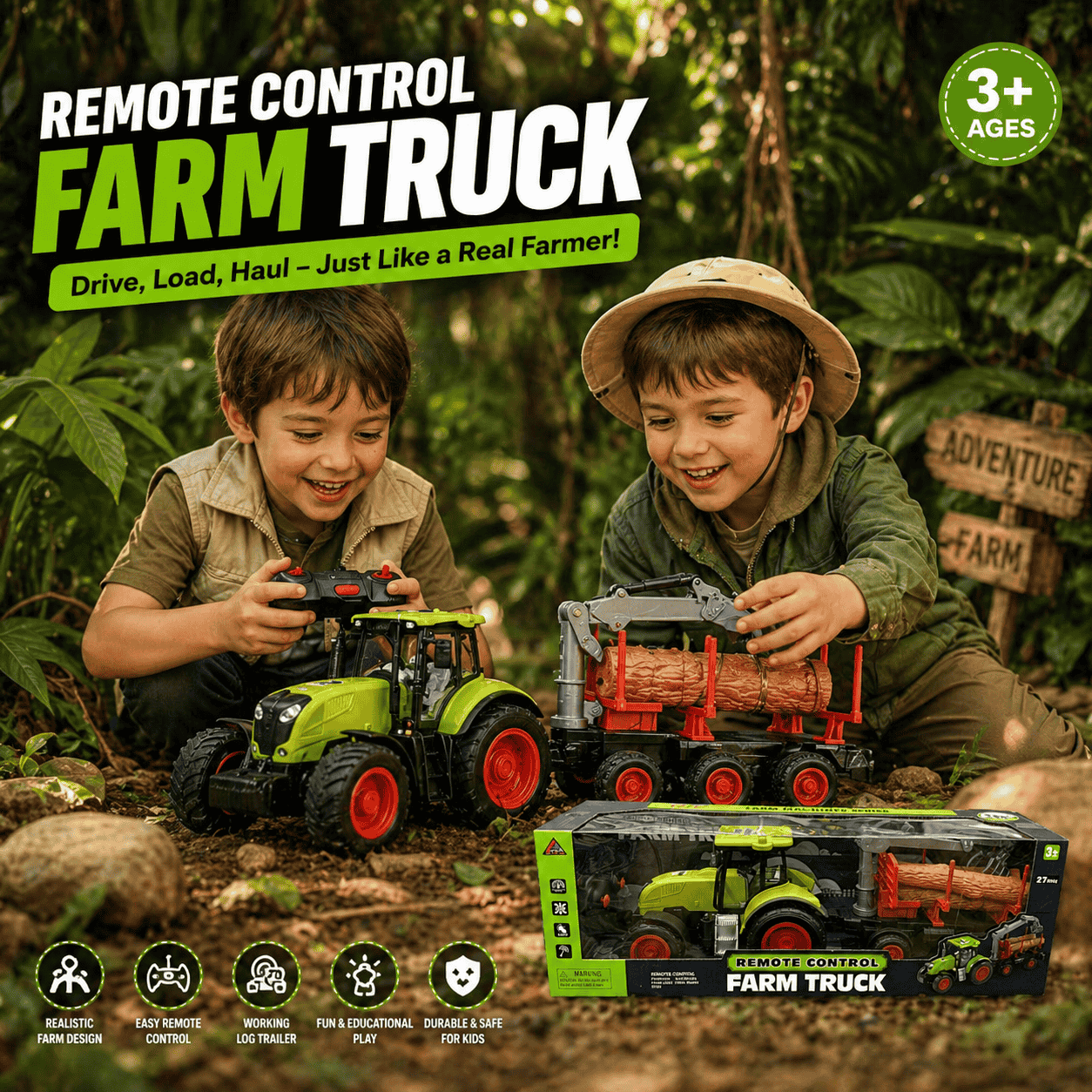 R/C FARMER TRUCK WITH TRAILOR