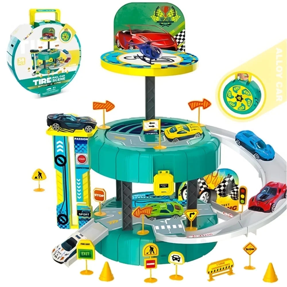 TIRE RAIL CAR TRACK SET