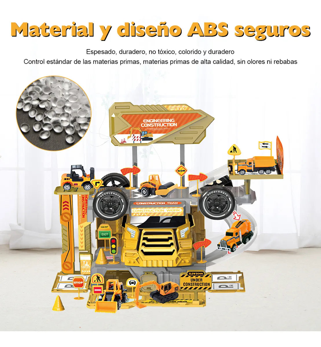 DIY 2 IN 1 TRUCK TRACK FOR CARS CONSTRUCTION - 46PCS