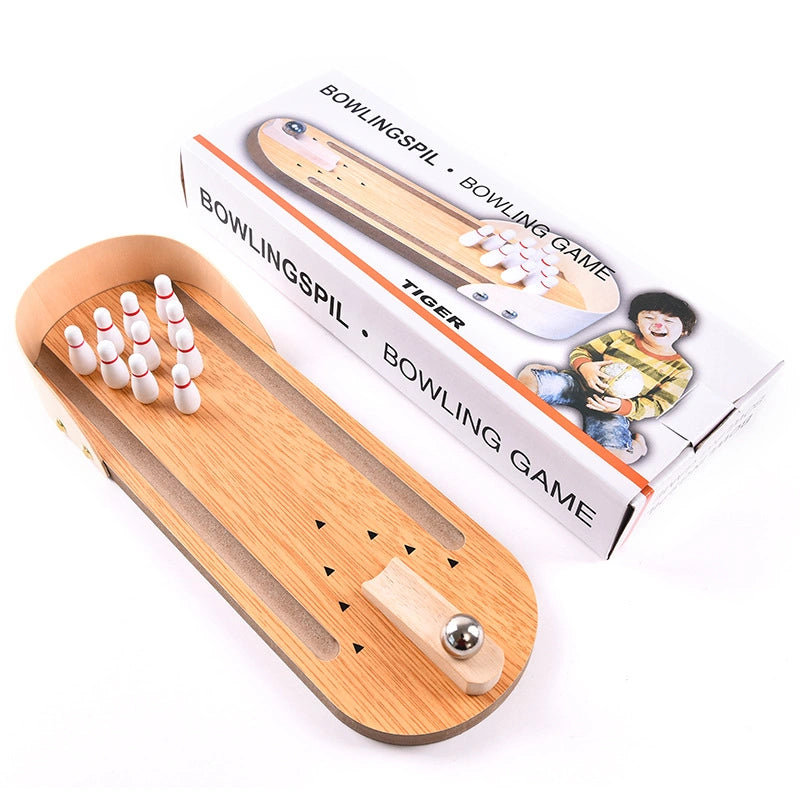 WOODEN DESKTOP BOWLING GAME