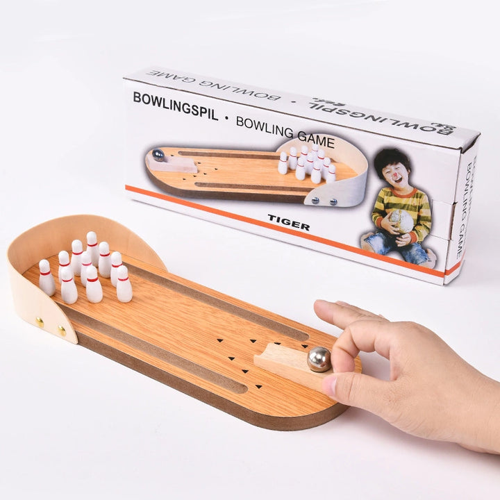 WOODEN DESKTOP BOWLING GAME