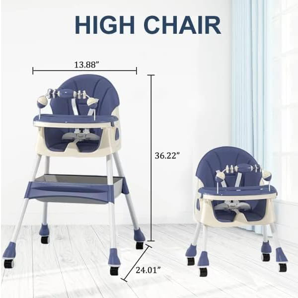 5 IN 1 BABY HIGH CHAIR BOSSTER SEAT FOLDABLE WITH HEIGHT ADJUSTABLE