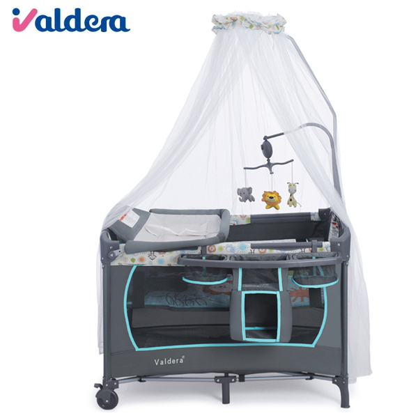 VALDERA - MULTIFUNCTIONAL PORTABLE CRIB FOR BABY WITH CHANGING TABLE