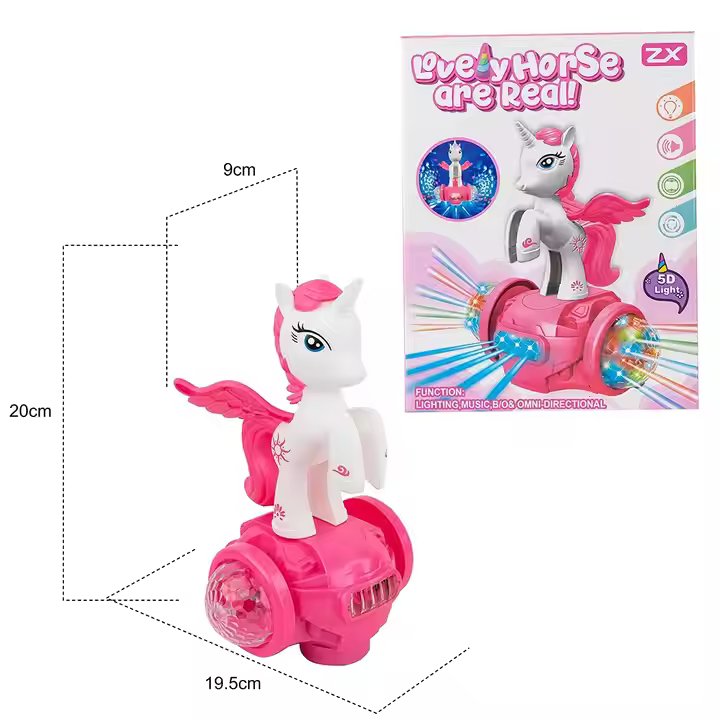 UNICORN MUSICAL DANCING HORSE WITH LIGHTS AND SOUND