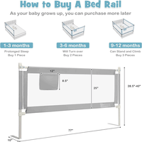 Thumbnail for BED SAFTEY RAIL & GATE FOR KIDS & BABIES - 1 SIDE