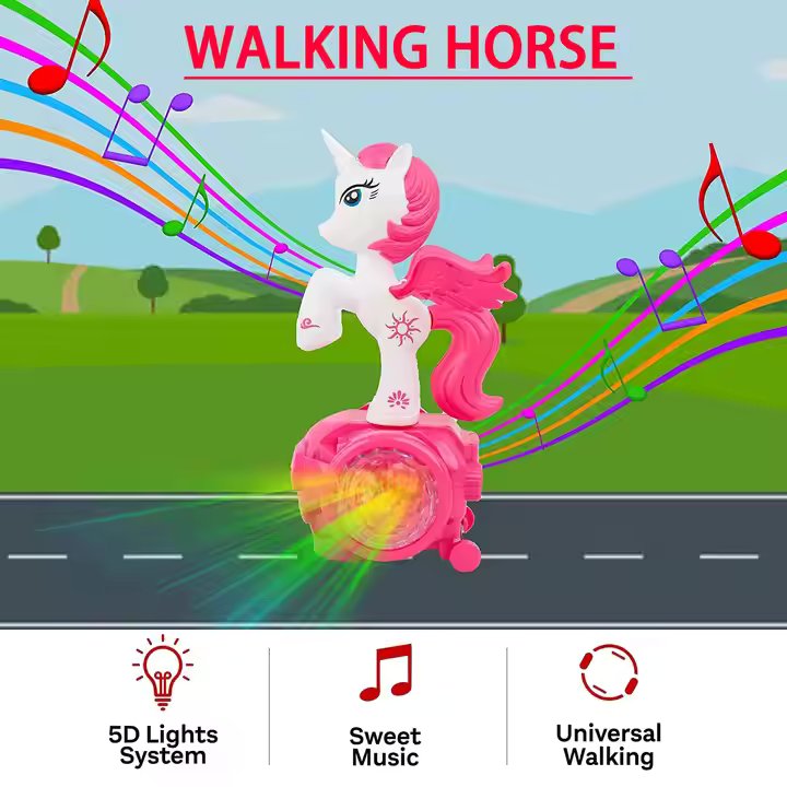 UNICORN MUSICAL DANCING HORSE WITH LIGHTS AND SOUND