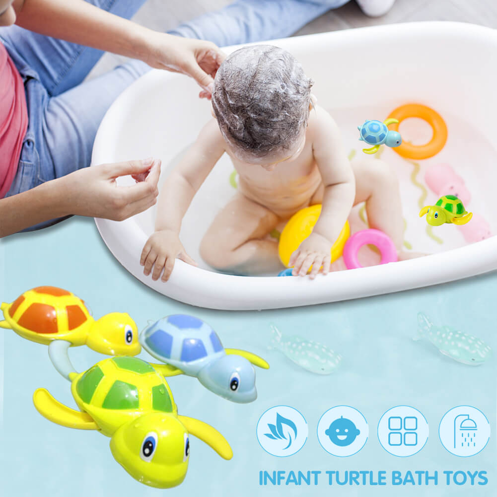 2 PCS NEWBORN CUTE TURTLE BATH TOYS