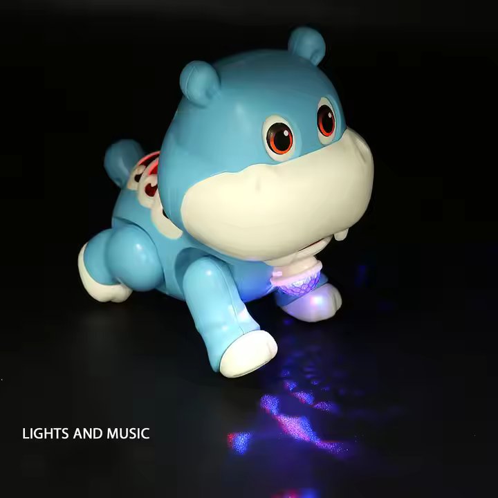 ELECTRIC ROCKING HIPPO CRAWLING TOY