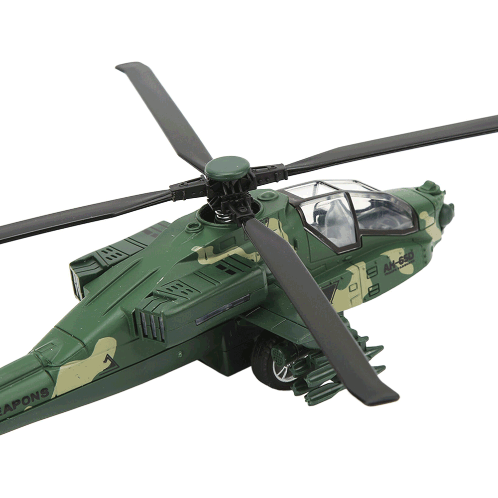 METAL ARMY FIGHTER HELICOPTER WITH LIGHTS & MUSIC