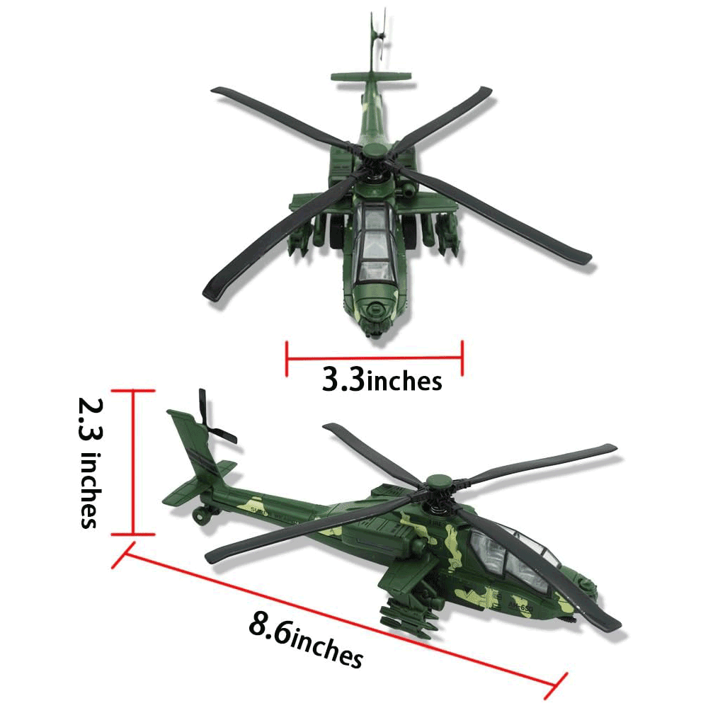 METAL ARMY FIGHTER HELICOPTER WITH LIGHTS & MUSIC