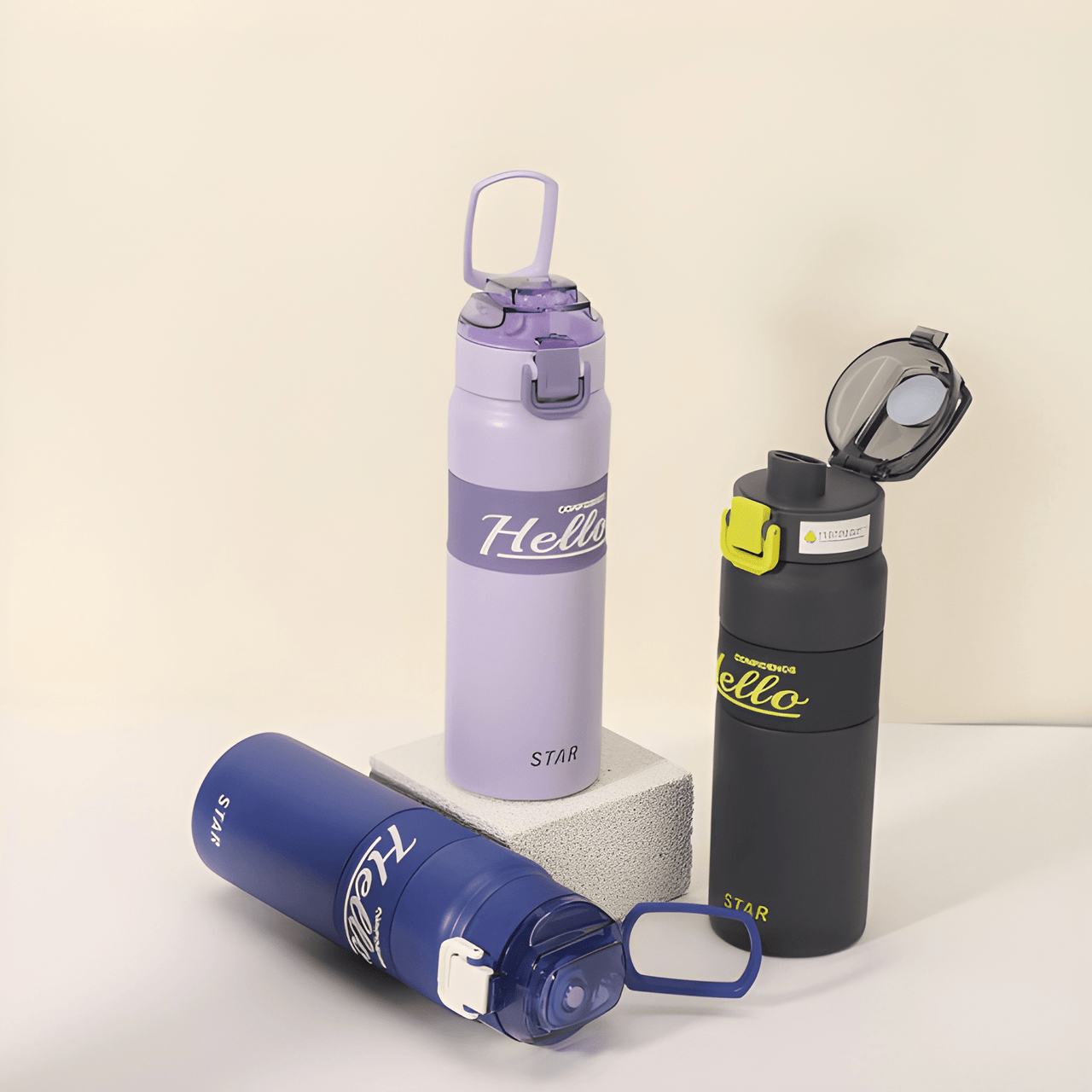 HELLO STAINLESS STEEL WATER BOTTLE ( PACK OF 1 )