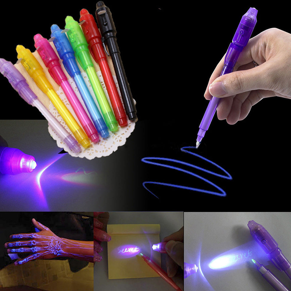 PACK OF 2 - INVISIBLE MAGIC PEN WITH UV-LIGHT