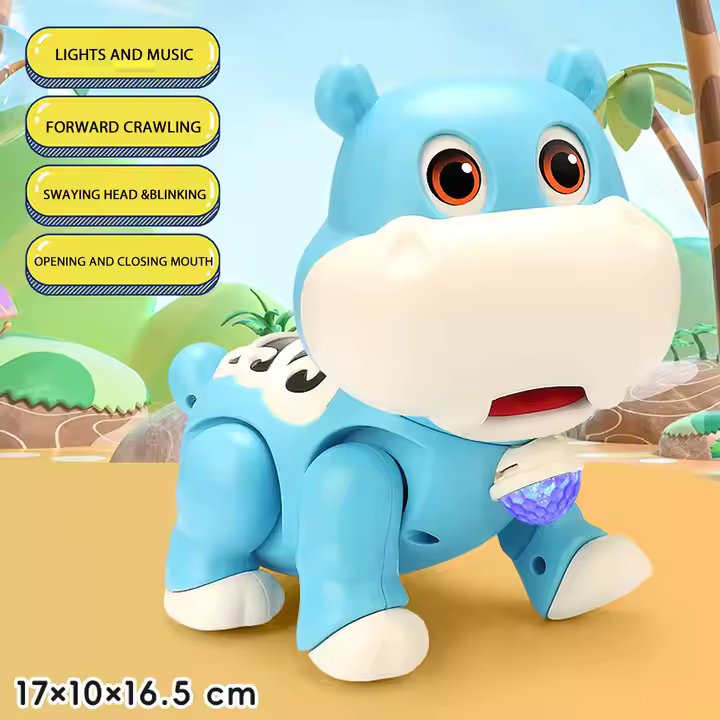 ELECTRIC ROCKING HIPPO CRAWLING TOY
