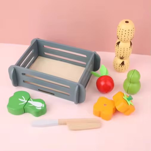 WOODEN VEGETABLE COGNITION CUTTING TOY