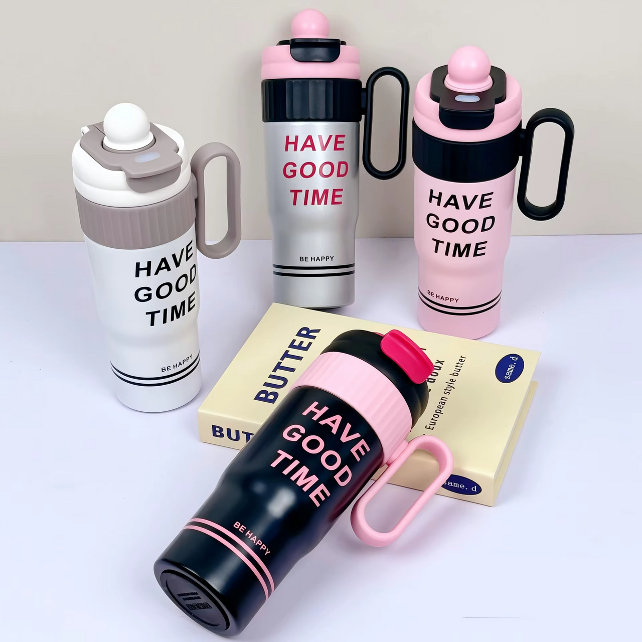 VACUUM INSULATED STAINLESS STEEL TUMBLER BOTTEL WITH HANDLE ( PACK OF 1 )