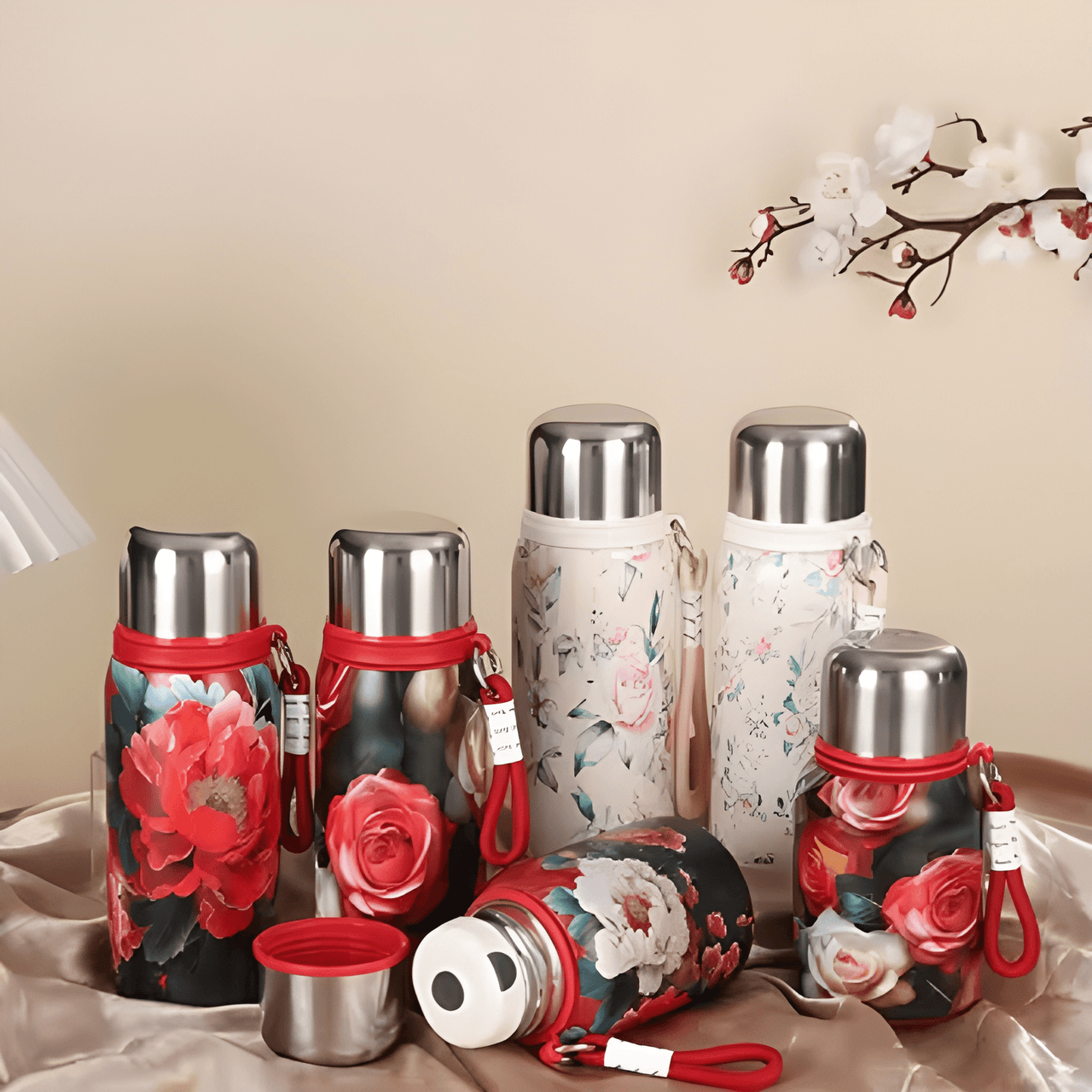 ELEGANT FLORAL VACUUM INSULATED THERMOS COLLECTION ( PACK OF 1 )