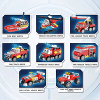 Thumbnail for 8 IN 2 DIY FIRE ROBOT TRUCK BUILDING BLOCKS