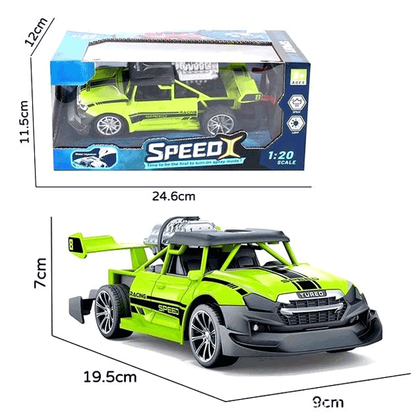 1:20 SCALE REMOTE CONTROL CAR WITH LIGHTS & SMOKE