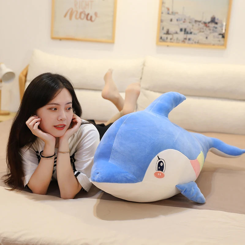 DOLPHIN PLUSH PILLOW SOFT TOY - 65 CM