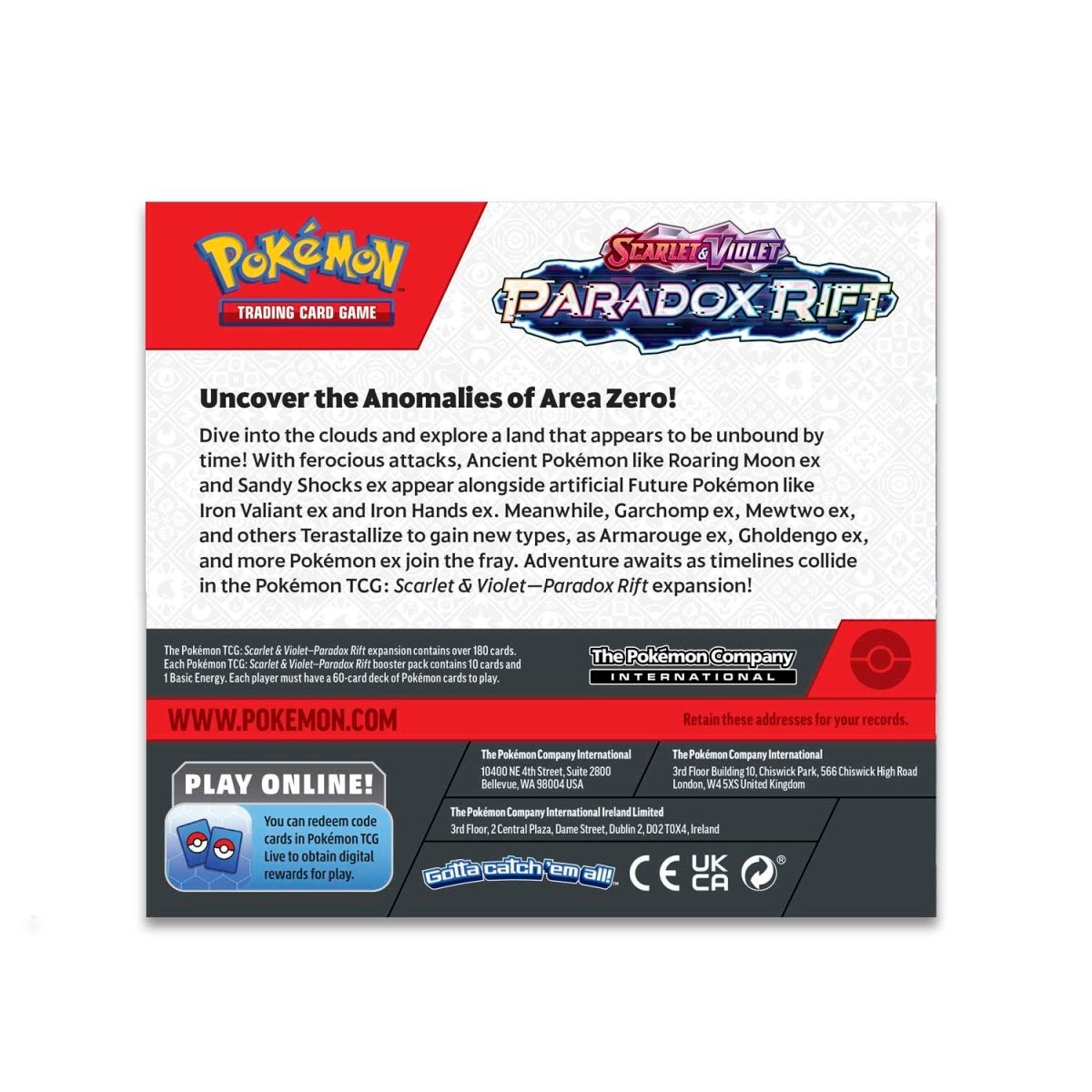 Pokémon TCG: Scarlet & Violet-Paradox Rift Booster Display Card (2 Packs)