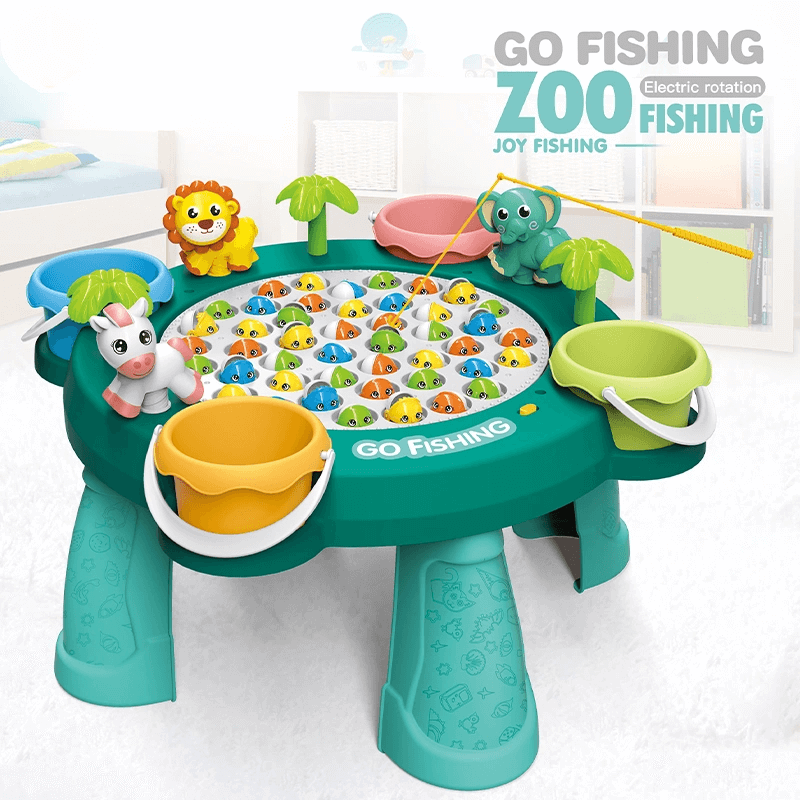 GO FISHING ZOO GAME TABLE FOR KIDS - 4 PLAYERS –