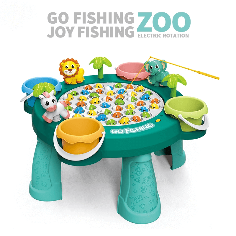 Cheap Kids Electric Musical Rotating Fishing Toy Magnetic Fishing Game  Simulation Fishing Experience Boy Girl Toy Game Gift For