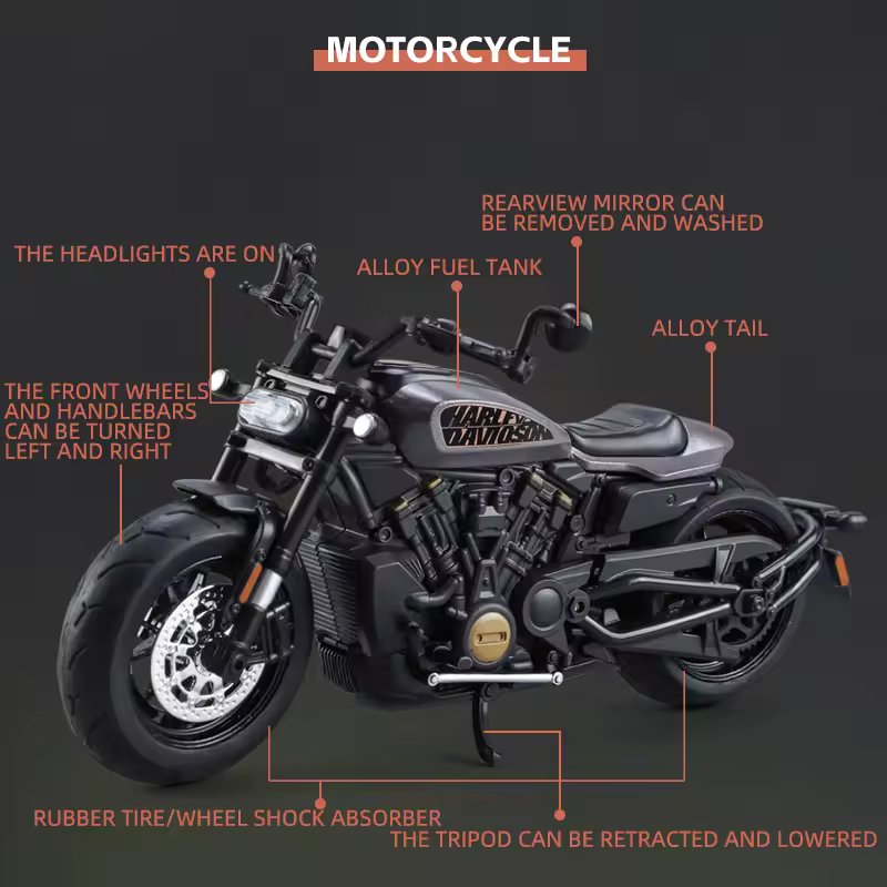 1:12 HARLEY DAVIDSON ALLOY DIECAST MODEL