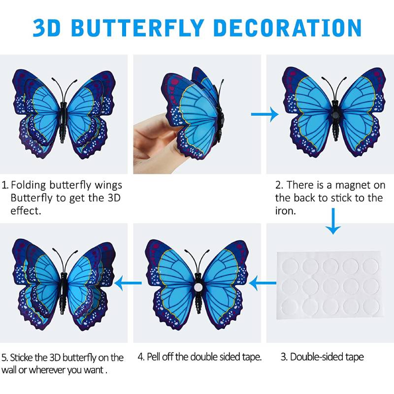 DIY MAGNETIC 3D BUTTERFLY (10PCS)