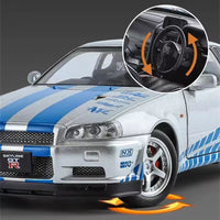 Thumbnail for 1:24 NISSAN SKYLINE ARES GTR R34 ALLOY DIECAST MODEL