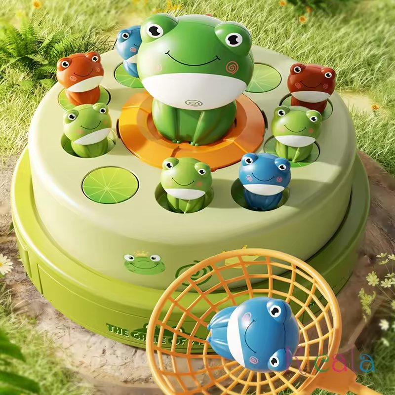 KIDS CATCHING FROG TURNTABLE BOUNCE CATCH GAME