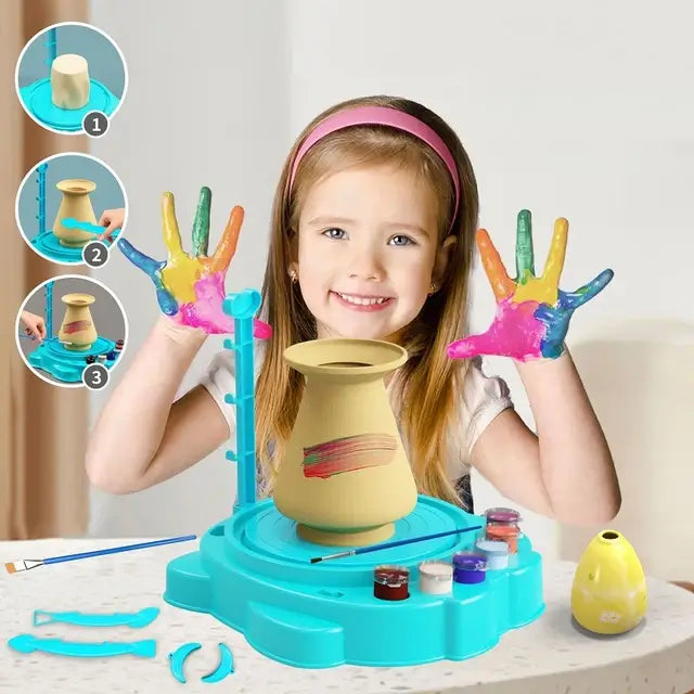 KIDS ART CRAFT POTTERY MACHINE WITH CLAY