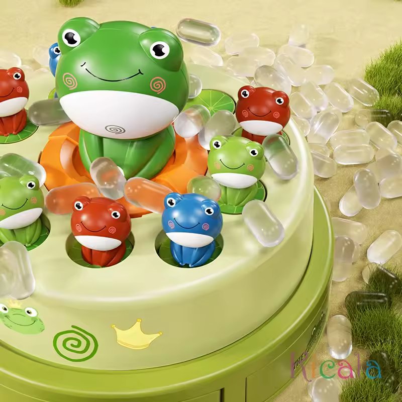 KIDS CATCHING FROG TURNTABLE BOUNCE CATCH GAME