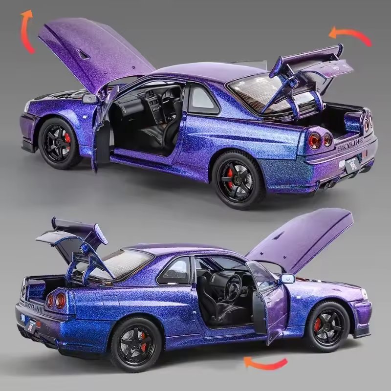1:24 NISSAN SKYLINE ARES GTR R34 ALLOY DIECAST MODEL