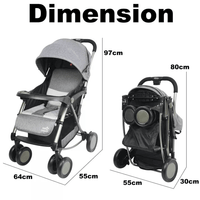 Thumbnail for HAOSHUO FOLDABLE BABY STROLLER CONVERT TO ROCKER