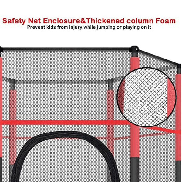 4.5FT TRAMPOLINE FOR KIDS WITH ENCLOSURE NET AND SAFETY PAD