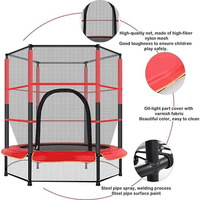 Thumbnail for 4.5FT TRAMPOLINE FOR KIDS WITH ENCLOSURE NET AND SAFETY PAD