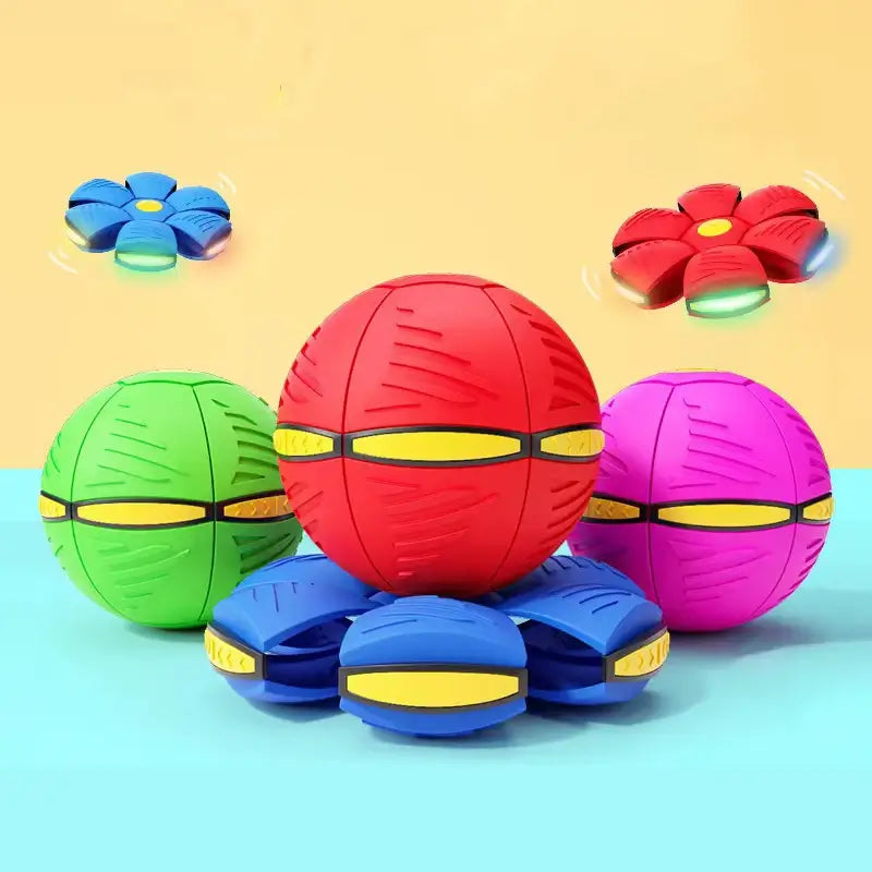 MAGIC FLYING UFO FLAT THROW FUNNY BALL WITH LIGHT Toys4you.pk