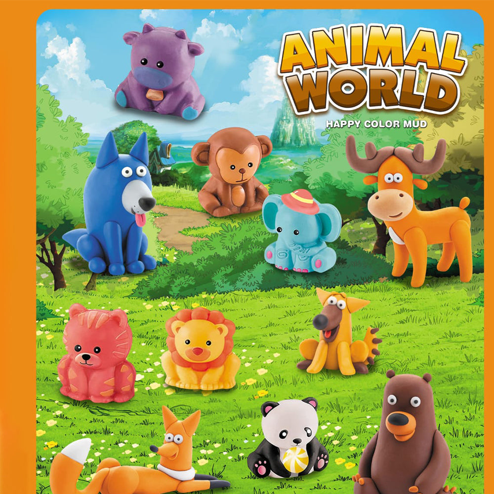 EDUCATIONAL ANIMAL MODELING CLAY SET - 16PCS