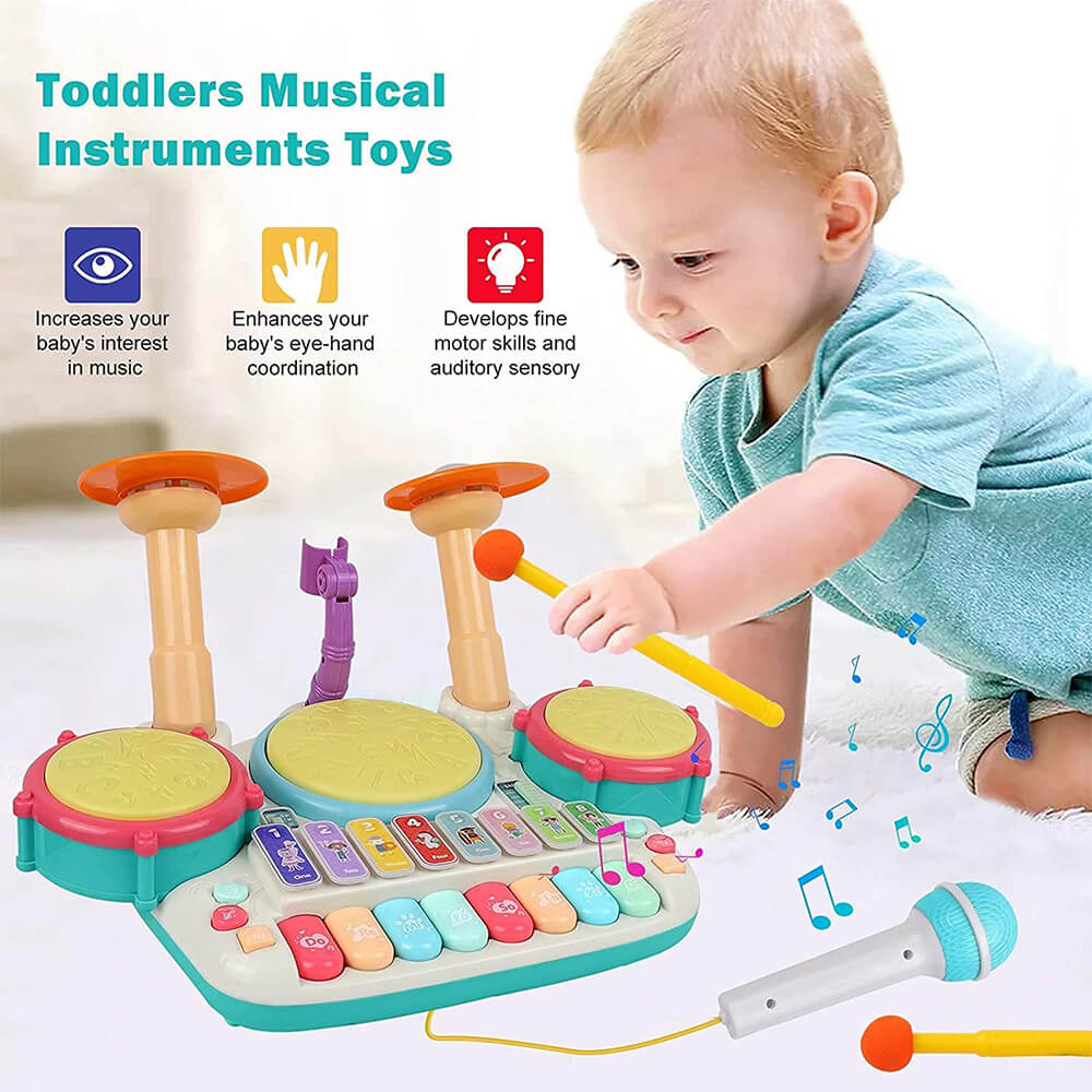 5 IN 1 MUSICAL INSTRUMENTS WITH MICROPHONE PIANO