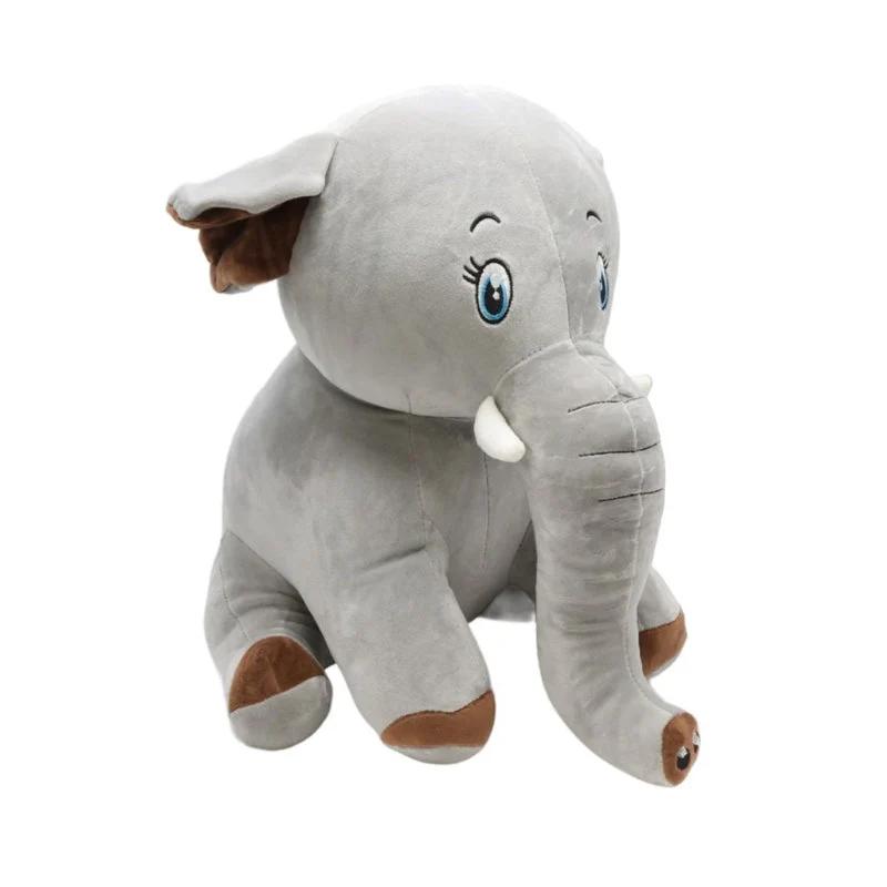 SITTING BABY ELEPHANT SOFT STUFFED TOY - 30 CM