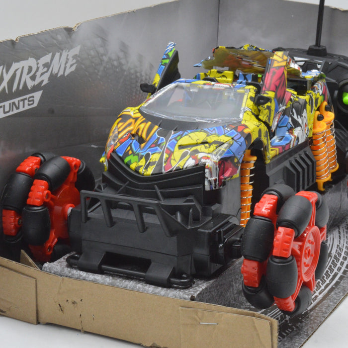 RECHARGEABLE SUPER RC SPRAY RACING STUNT CAR WITH LIGHT